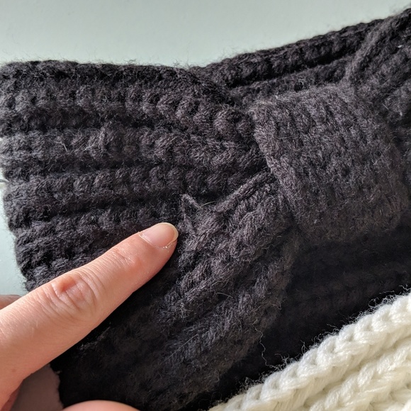 Set of Black Knitted Hairband and Beanie - Picture 3 of 7